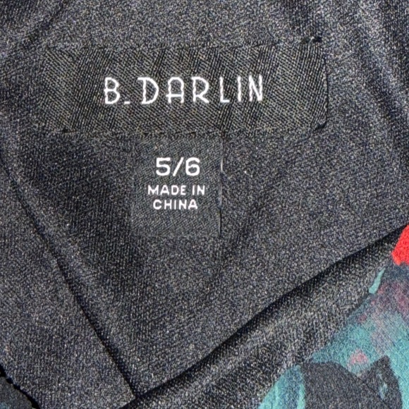 Macy's B.Darlin Chiffon W/Balloon Sleeves Black & Red Size 5/6 - NWT - Picture 5 of 7